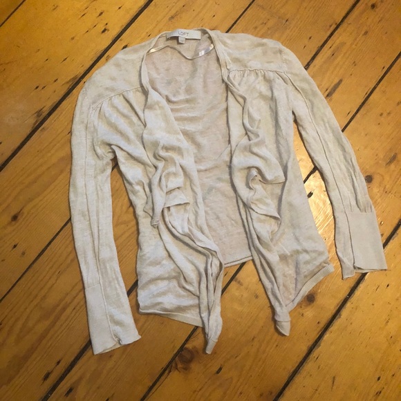 NWOT Ann Taylor LOFT sheer open lapel cardigan S - Picture 7 of 8